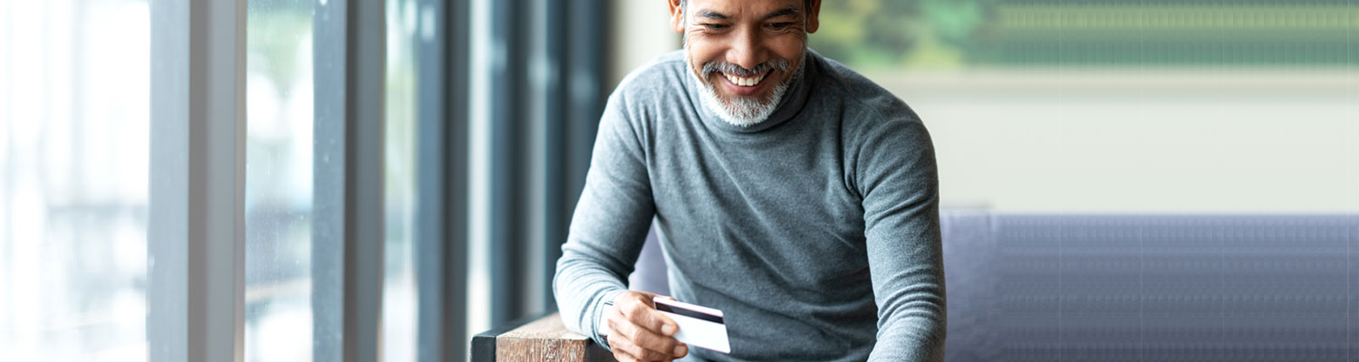 man with credit card